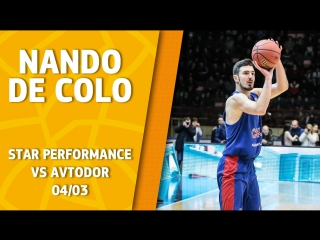 Star Performance. Nando De Colo - 35 pts (career high), 7/9 3pt & 31 eff @ Avtodor Saratov!